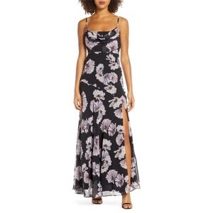 NWT Fame and Partners Maya Cowl Neck Evening Dress